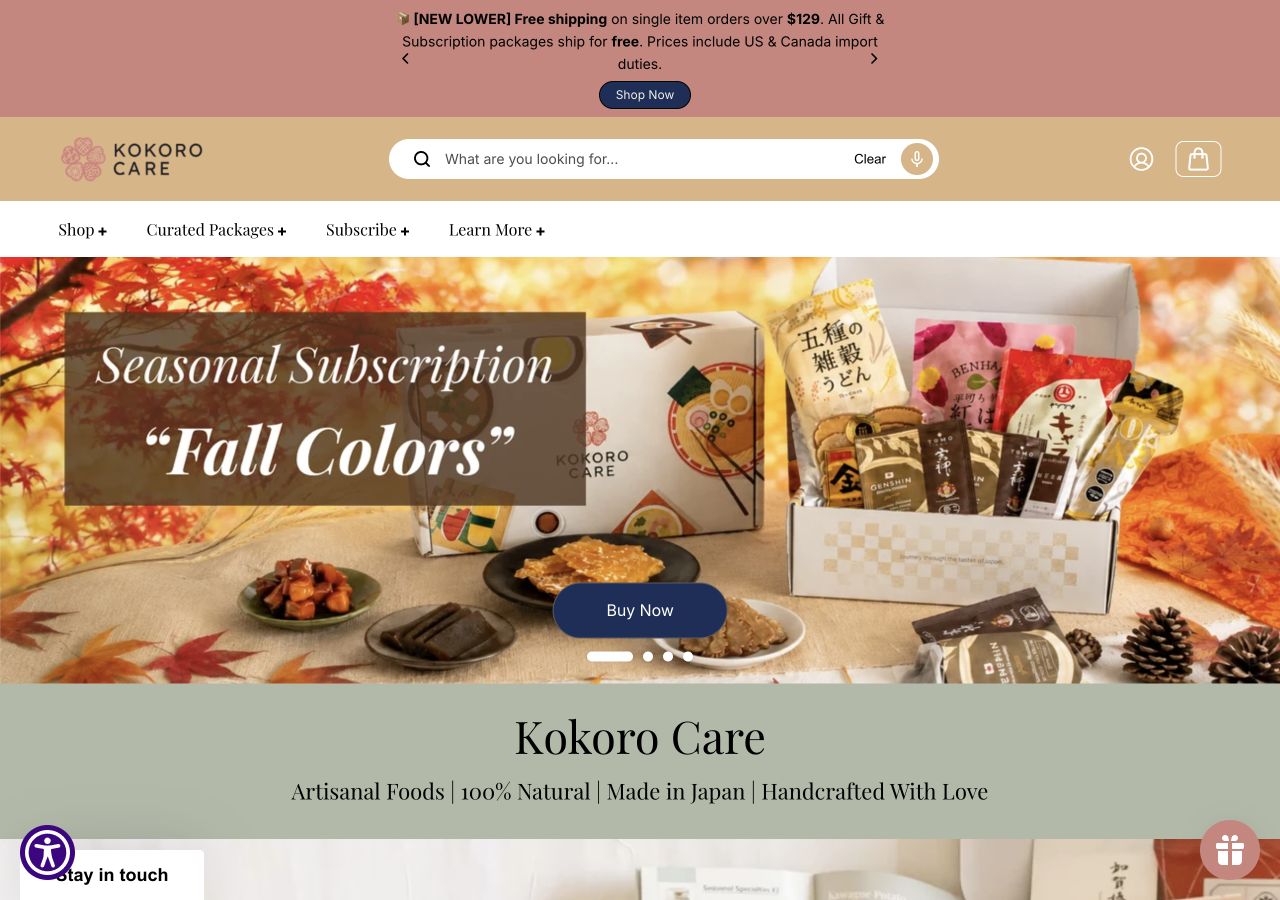 日本食文化のギフトボックスを届けるKokoro Careの公開ショップ